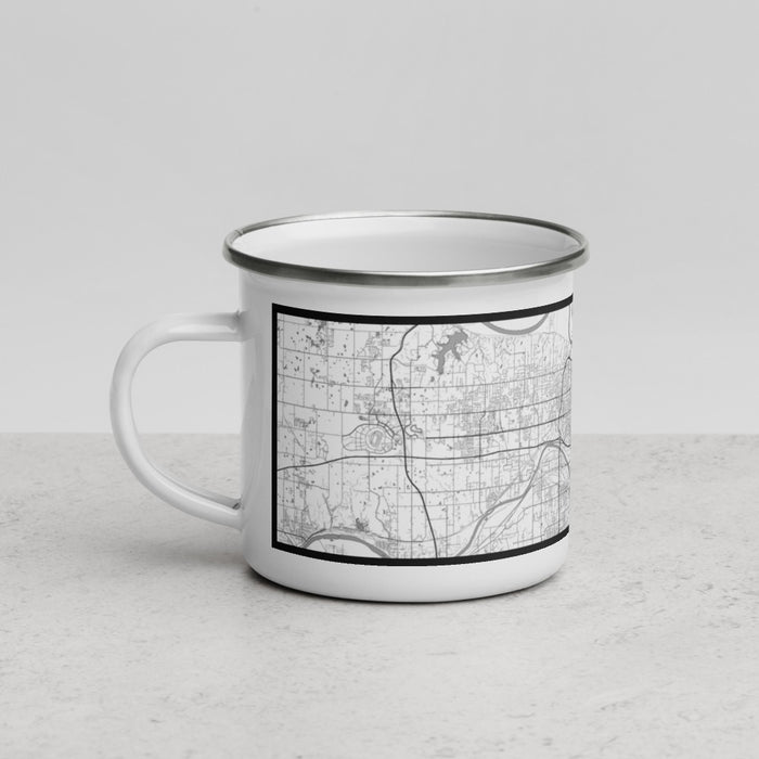 Left View Custom Kansas City Kansas Map Enamel Mug in Classic