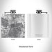 Rendered View of Kansas City Missouri Map Engraving on 6oz Stainless Steel Flask in White