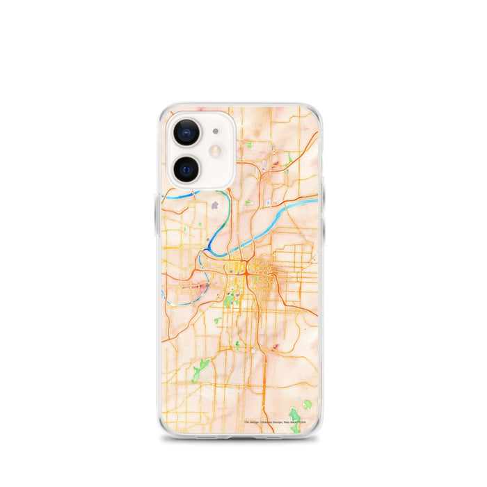 Custom Kansas City Missouri Map iPhone 12 mini Phone Case in Watercolor