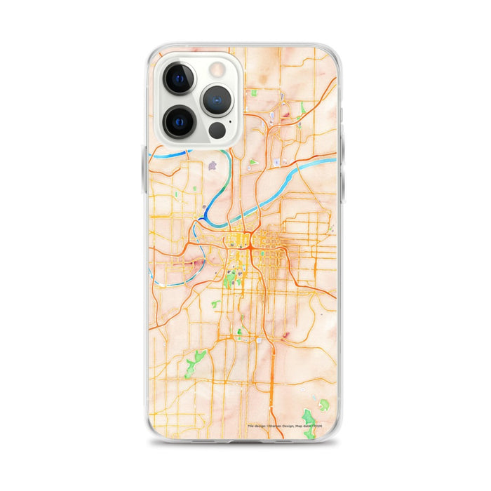 Custom Kansas City Missouri Map iPhone 12 Pro Max Phone Case in Watercolor