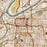 Kansas City Missouri Map Print in Woodblock Style Zoomed In Close Up Showing Details