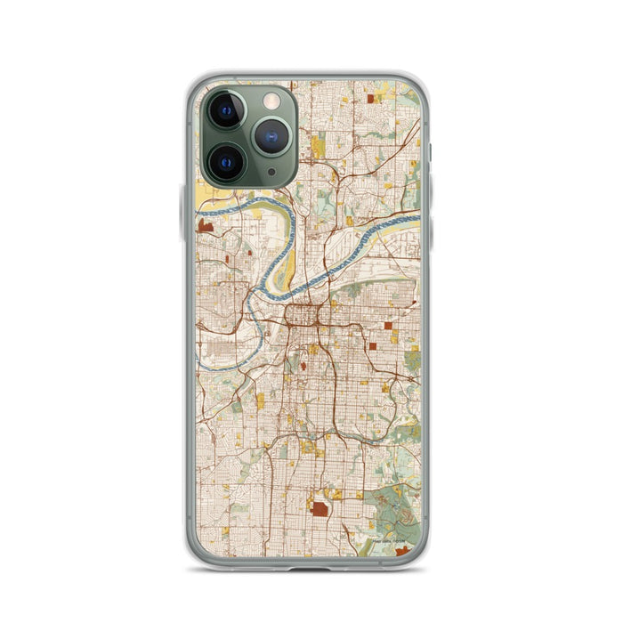 Custom Kansas City Missouri Map Phone Case in Woodblock