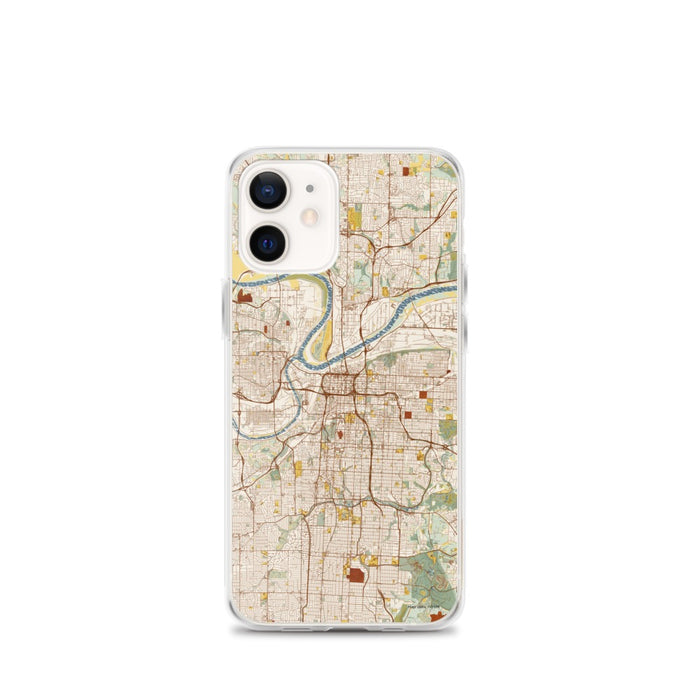 Custom Kansas City Missouri Map iPhone 12 mini Phone Case in Woodblock