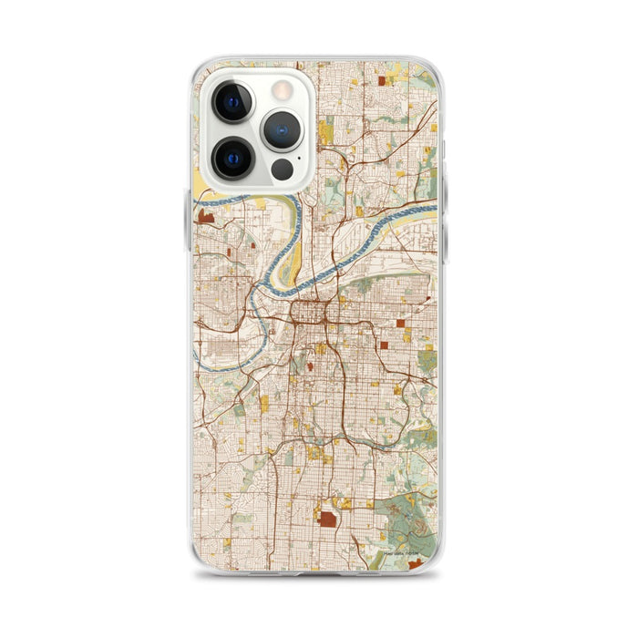 Custom Kansas City Missouri Map iPhone 12 Pro Max Phone Case in Woodblock
