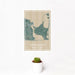12x18 Katama Bay Massachusetts Map Print Portrait Orientation in Afternoon Style With Small Cactus Plant in White Planter