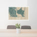 24x36 Katama Bay Massachusetts Map Print Lanscape Orientation in Afternoon Style Behind 2 Chairs Table and Potted Plant