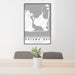 24x36 Katama Bay Massachusetts Map Print Portrait Orientation in Classic Style Behind 2 Chairs Table and Potted Plant
