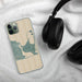Custom Katama Bay Massachusetts Map Phone Case in Afternoon on Table with Black Headphones