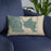Custom Katama Bay Massachusetts Map Throw Pillow in Afternoon on Blue Colored Chair