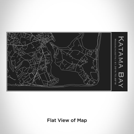 Rendered View of Katama Bay Massachusetts Map Engraving on 17oz Stainless Steel Insulated Cola Bottle in Black