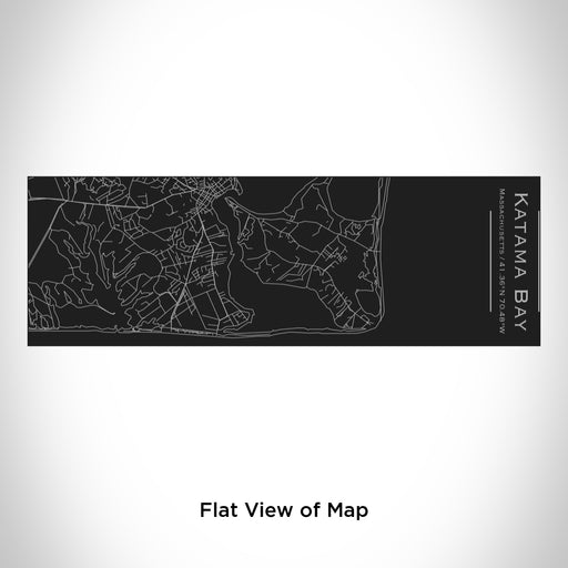 Rendered View of Katama Bay Massachusetts Map Engraving on 10oz Stainless Steel Insulated Cup with Sliding Lid in Black