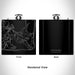 Rendered View of Katama Bay Massachusetts Map Engraving on 6oz Stainless Steel Flask in Black