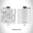 Rendered View of Katama Bay Massachusetts Map Engraving on 6oz Stainless Steel Flask in White