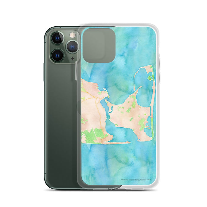 Custom Katama Bay Massachusetts Map Phone Case in Watercolor