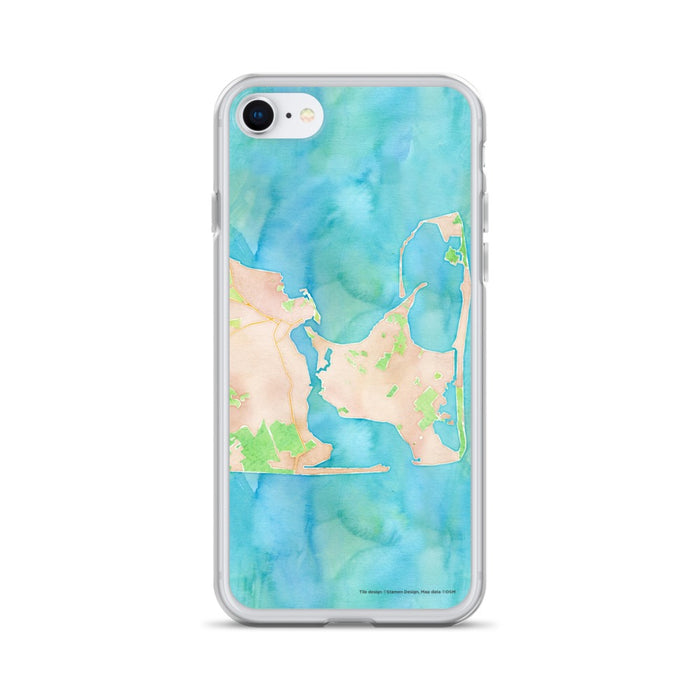 Custom iPhone SE Katama Bay Massachusetts Map Phone Case in Watercolor