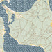 Katama Bay Massachusetts Map Print in Woodblock Style Zoomed In Close Up Showing Details