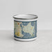 Front View Custom Katama Bay Massachusetts Map Enamel Mug in Woodblock