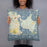 Person holding 18x18 Custom Katama Bay Massachusetts Map Throw Pillow in Woodblock