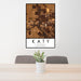 24x36 Katy Texas Map Print Portrait Orientation in Ember Style Behind 2 Chairs Table and Potted Plant