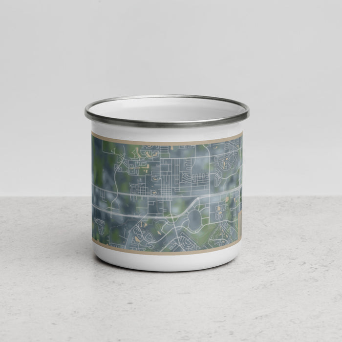 Front View Custom Katy Texas Map Enamel Mug in Afternoon