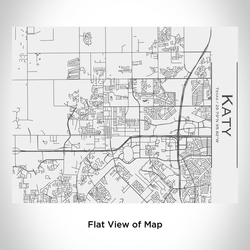 Rendered View of Katy Texas Map Engraving on 20oz Stainless Steel Insulated Bottle with Bamboo Top in White