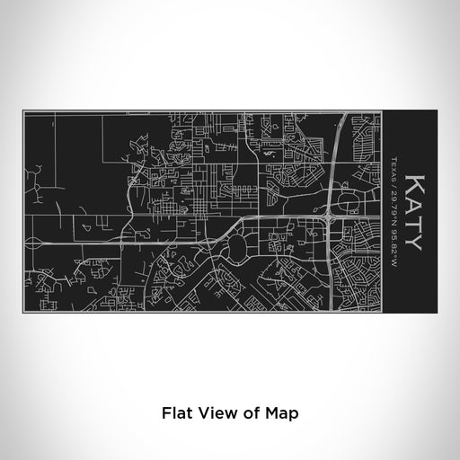 Rendered View of Katy Texas Map Engraving on 17oz Stainless Steel Insulated Cola Bottle in Black