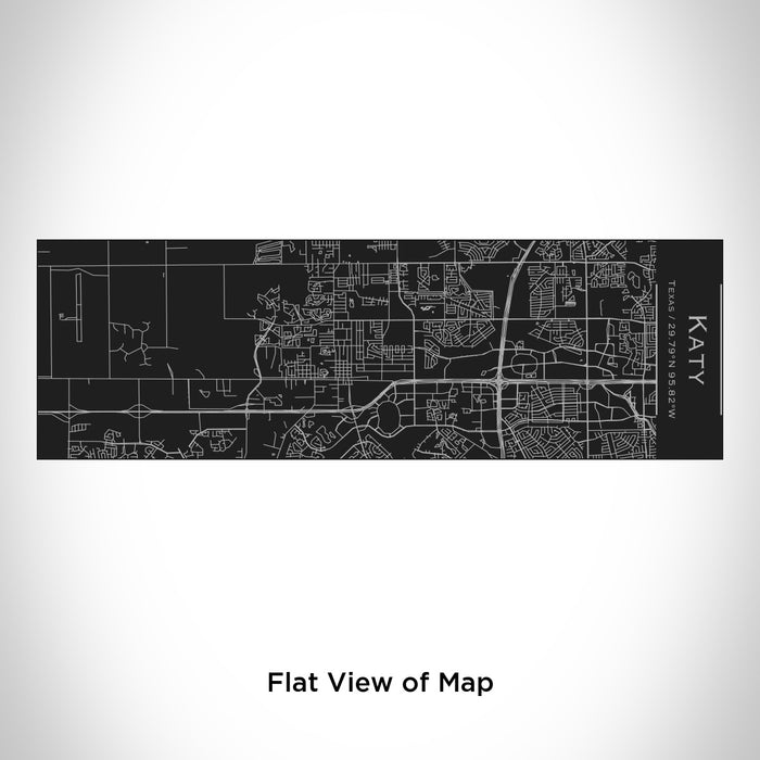 Rendered View of Katy Texas Map Engraving on 10oz Stainless Steel Insulated Cup with Sliding Lid in Black