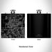 Rendered View of Katy Texas Map Engraving on 6oz Stainless Steel Flask in Black