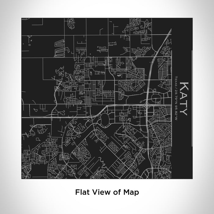 Rendered View of Katy Texas Map Engraving on 17oz Stainless Steel Insulated Tumbler in Black