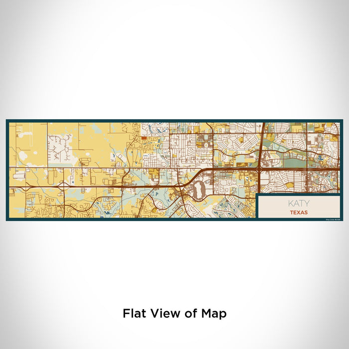 Flat View of Map Custom Katy Texas Map Enamel Mug in Woodblock