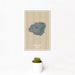 12x18 Kauai Hawaii Map Print Portrait Orientation in Afternoon Style With Small Cactus Plant in White Planter