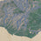 Kauai Hawaii Map Print in Afternoon Style Zoomed In Close Up Showing Details