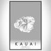 Kauai Hawaii Map Print Portrait Orientation in Classic Style With Shaded Background