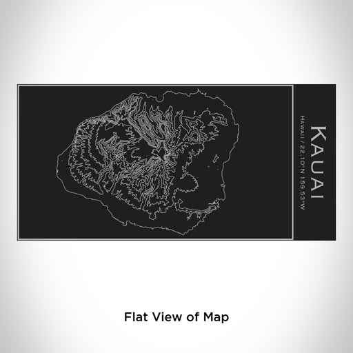 Rendered View of Kauai Hawaii Map Engraving on 17oz Stainless Steel Insulated Cola Bottle in Black