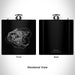 Rendered View of Kauai Hawaii Map Engraving on 6oz Stainless Steel Flask in Black