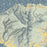 Kauai Hawaii Map Print in Woodblock Style Zoomed In Close Up Showing Details