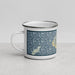 Left View Custom Kauai Hawaii Map Enamel Mug in Woodblock