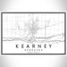 Kearney Nebraska Map Print Landscape Orientation in Classic Style With Shaded Background