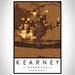 Kearney Nebraska Map Print Portrait Orientation in Ember Style With Shaded Background