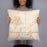 Person holding 18x18 Custom Kearney Nebraska Map Throw Pillow in Watercolor