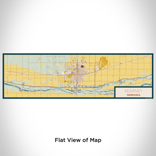 Flat View of Map Custom Kearney Nebraska Map Enamel Mug in Woodblock