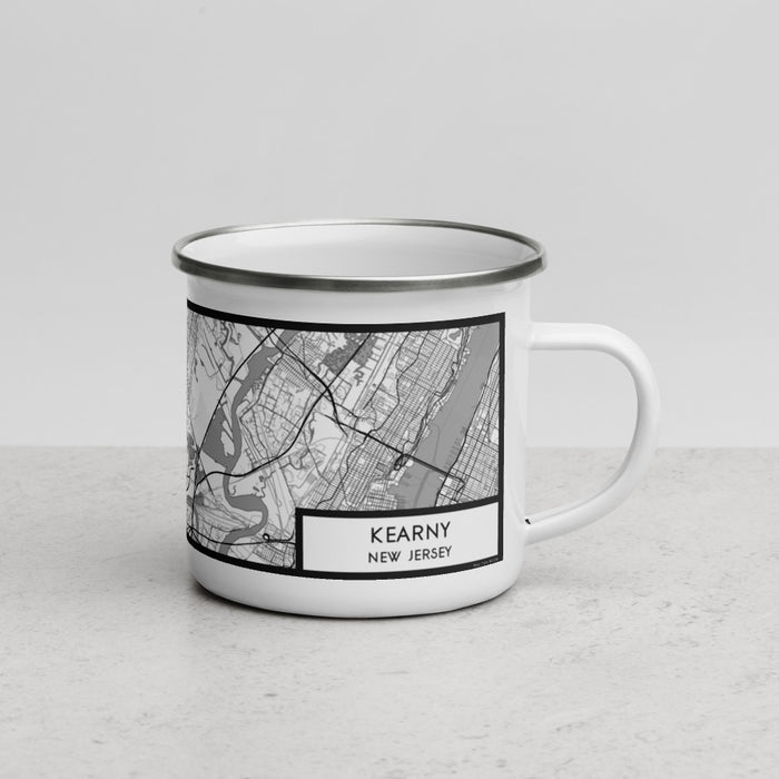Right View Custom Kearny New Jersey Map Enamel Mug in Classic