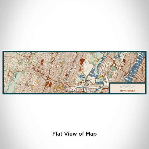 Flat View of Map Custom Kearny New Jersey Map Enamel Mug in Woodblock