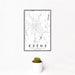 12x18 Keene New Hampshire Map Print Portrait Orientation in Classic Style With Small Cactus Plant in White Planter