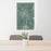24x36 Keene New Hampshire Map Print Portrait Orientation in Afternoon Style Behind 2 Chairs Table and Potted Plant