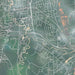 Keene New Hampshire Map Print in Afternoon Style Zoomed In Close Up Showing Details