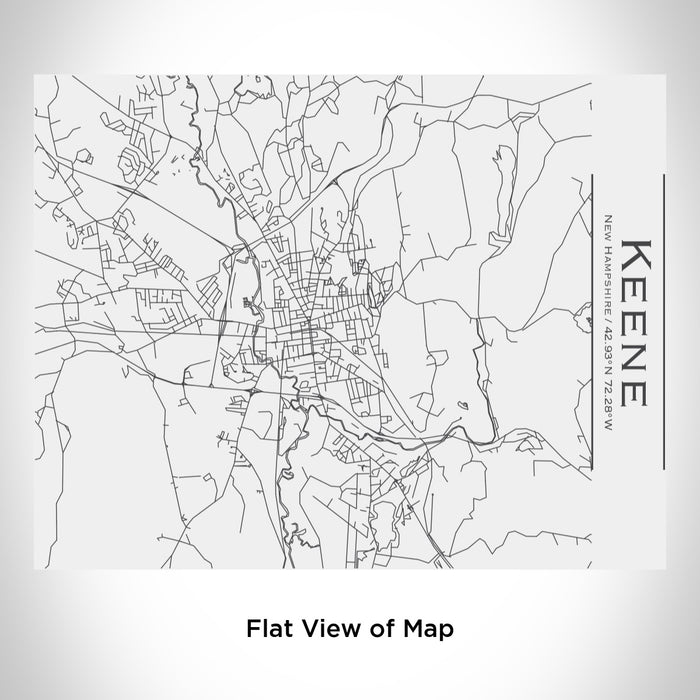 Rendered View of Keene New Hampshire Map Engraving on 20oz Stainless Steel Insulated Bottle with Bamboo Top in White