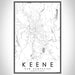 Keene New Hampshire Map Print Portrait Orientation in Classic Style With Shaded Background