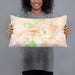 Person holding 20x12 Custom Keene New Hampshire Map Throw Pillow in Watercolor