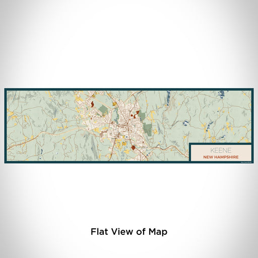 Flat View of Map Custom Keene New Hampshire Map Enamel Mug in Woodblock
